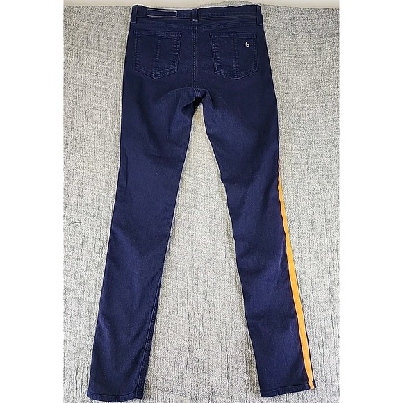 Rag & Bone Jeans Womens Size 27 The Skinny Navy Orange Stripe Denim Pants - Picture 6 of 11